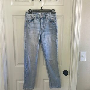 Old Navy High Rise Power Straight Jeans - Light Blue